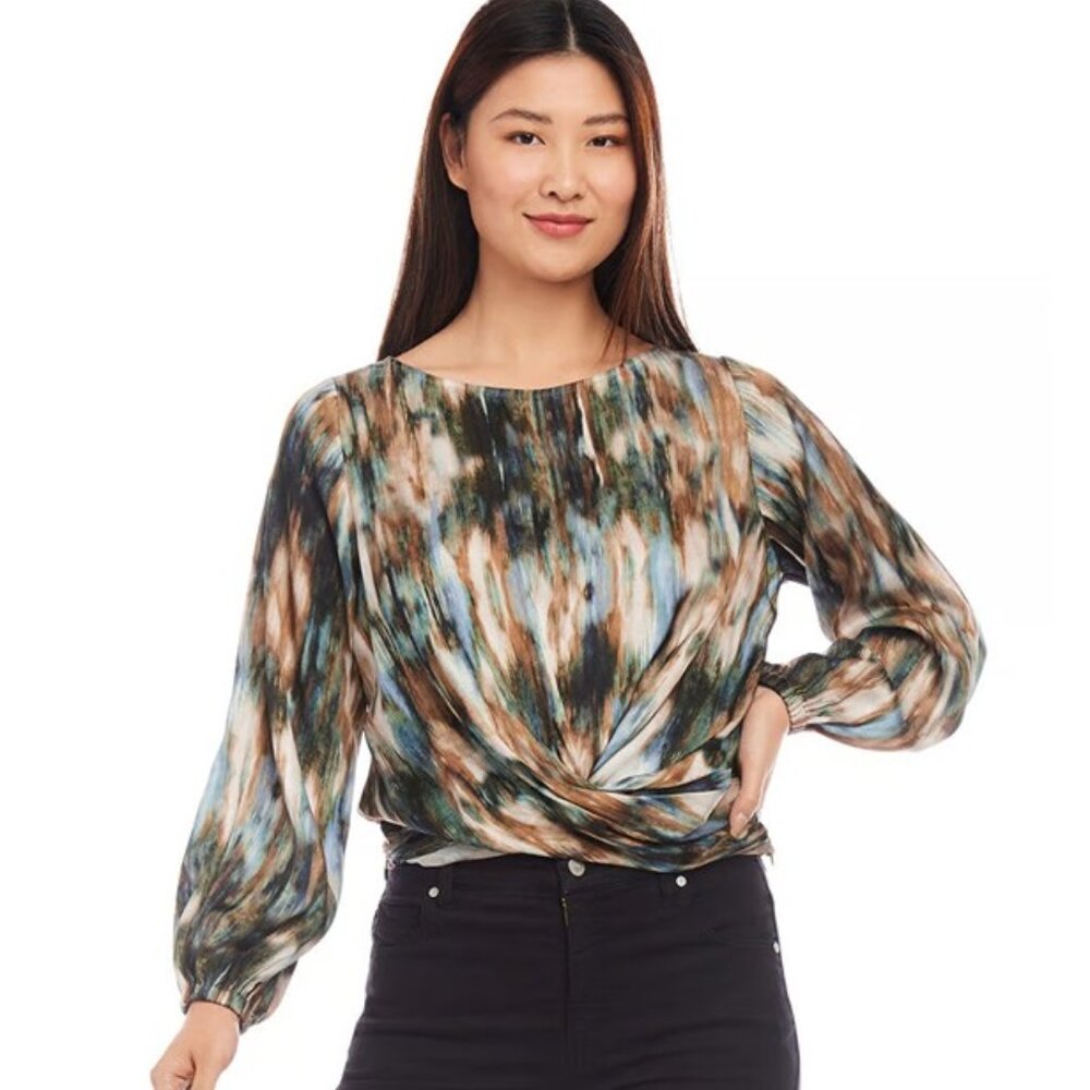 Karen Kane - Satin Boatneck Drape Top